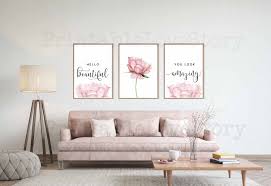 Hello Gorgeous Printhello Beautifulblush Pink Wall Etsy Pink Walls Pink Wall Art Pink Home Decor