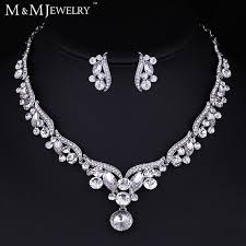 New Arrival Silver Leaf Crystal Necklace Earrings For Women Wedding Jewelry Sets Whit Wedding Necklace Set Crystal Bridal Jewelry Sets Crystal Wedding Jewelry