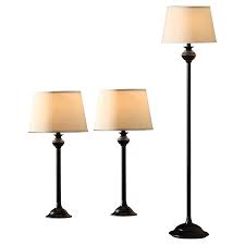 Catalina Lighting 3 Piece Lamp Set With Black Finish 18079 001 Black Floor Lamp Lamp Sets Floor Lamp Table