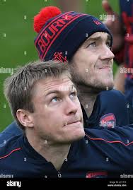 Tom McDonald (left) and Oscar McDonald of the Demons are seen during  training at Casey Fields in Melbourne, Wednesday, May 8, 2019.  (Image/Julian Smith Stock Photo
