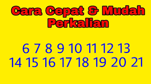 Cara menghitung perkalian pecahan biasa, bilangan bulat dengan pecahan biasa, dan perkalian pecahan campuran beserta contohnya. Cara Cepat Dan Mudah Perkalian 6 7 8 9 10 11 12 13 14 15 16 17 18 19 20 21 Youtube