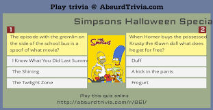 Think you know a lot about halloween? Trivia Quiz Simpsons Halloween Specials