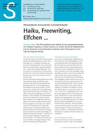 Haiku Freewriting Elfchen Philosophieren Mit Kreativen Schreibmethoden Haiku Elfchen Gedicht Grundschule