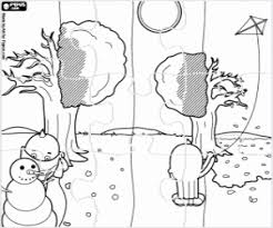 Each season lasts about three months. Puzzle Pypus And The Four Seasons Coloring Page Printable Game
