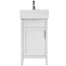 Eviva happy 30 inch x 18 inch white transitional bathroom vanity with white carrara marble countertop and undermount porcelain sink. 18 Inch Vanities Bathroom Vanities Bath The Home Depot