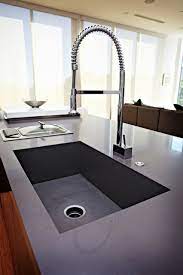 We sell the world's top brands including toto, moen, blanco, delta faucets, brizo, american standard and grohe. Caesarstone Quartz Concrete Countertop Integrated Sink Modern Kuche Seattle Von Stone Pros Marble And Granite Inc