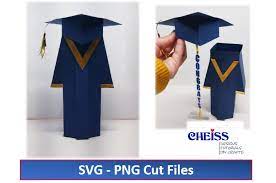 Download 3d Graduation Gift Box Graduation Idea Svg 1306933 Paper Cutting Design Bundles