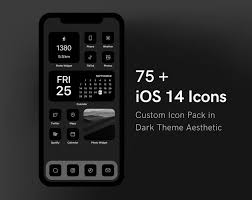 Ios 14 App Icons 75 Minimalist Dark Theme Icons Etsy In 2020 App Icon Themes App Minimalist Icons