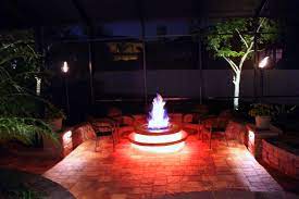 Fire Pit And Torches With Led Lights Fire Pit Patio Outdoor Fire Pit Fire Pit Backyard