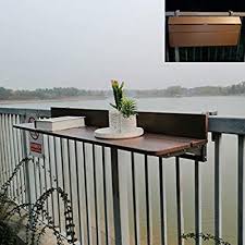 Folding Table Balcony Table Hardwood Table Hanging Railing Table Height Adjustable Garden Table For Balcon In 2020 Hardwood Table Small Balcony Decor Balcony Railing