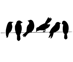 Birds Sitting On A Wire Painting Birds On A Wire Silhueta Do Passaro Passaro Desenho Quadros Preto E Branco