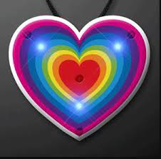 Led Rainbow Heart Necklace Rainbow Heart Love Rainbow Heart Pendant