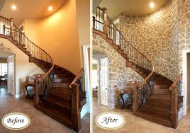Take off the window and door moldings—after you've laid the veneer, the existing moldings won't fit. Inspiring Before And After Stone Veneer Projects