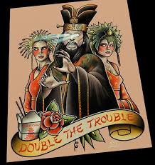 David Lo Pan Tattoo Flash Double The Trouble Tattoo Flash Art Flash Art Flash Tattoo