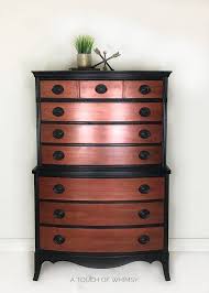 Vintage 7 Drawer Federal Style Hammered Copper Painted Dresser Chest Of Drawers Highboy Ta Painted Furniture Modern Bedroom Furniture Refinishing Furniture