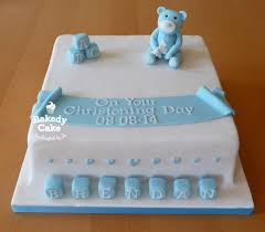 Square Simple Birthday Cake For 3 Year Old Boy 10 Square Boys Christening Cake Blue Bear And Baby Blocks Made By Bakedy Cake Pastel Bautizo Nina Cuadrado Pasteles De Bautizo Pastel Bautizo Nina