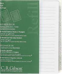Each page is punched to easily clip into the binder rings of your 4x6 caspari card list book. C R Gibson Blank Address Book Refills 3 Ring Address Book 55 Pgs Amazon Co Uk