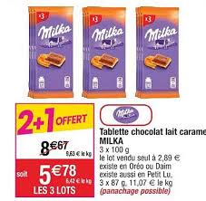 Offre Tablette Chocolat Lait Caramel Milka Chez Cora