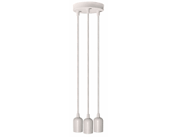 Triple Socket Metal White Hardwire Cord Kit Ceiling Pendant Light Fixture W Braided Cloth Cord 10 Ft From Paperlanternstore At The Best Bulk Wholesale Prices