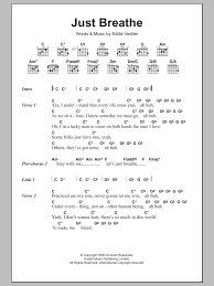 Y si pierdes mis huellas que dios te bendiga. Just Breathe Sheet Music Pearl Jam Guitar Chords Lyrics