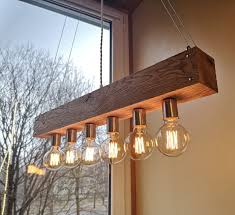 Handmade Beam Chandelier Modern Wood Beam Chandelier Wooden Rustic Chandelier Rustic Lighting Rustic Pendant Lighting