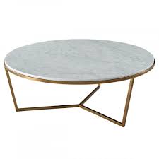 Poly & bark riley marble top rectangle coffee table. Theodore Alexander Tas51034 C096 Large Round Coffee Table Fisher In Marble Brass Ideas4lighting