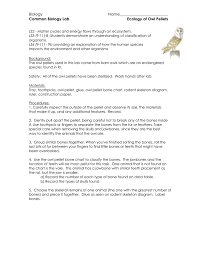 Ecology Of Owl Pellet Common Lab