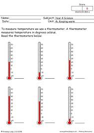 All the divisions on the thermometer are marked. Science Thermometer Worksheet Primaryleap Co Uk