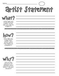 Artist Statement Handout For Elementary Art Lessons Elementary Artist Statement Art Rubric
