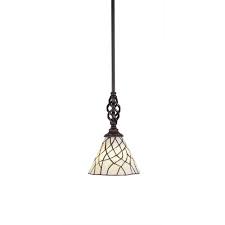 Toltec Lighting Elegante Dark Granite One Light Mini Pendant With Sandhill Tiffany Glass 80 Dg 9115 Bellacor