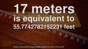 For example, 6 feet is 1.83 meters because 6 divided by 3.28. 17 M To Ft How Long Is 17 Meters In Feet Convert