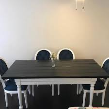 Your dining room table is a focal. First Post So Be Gentle Farm Style Dining Table With Reclaimed Wood Top Matching Bench Seat Soon To Follow Woodworking