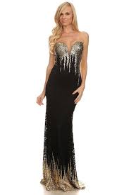 Black Lace And Gold Sequin Full Length Sweetheart Neckline Mermaid Dress Womens Maxi Dresses Lace Strapless Strapless Dress Formal