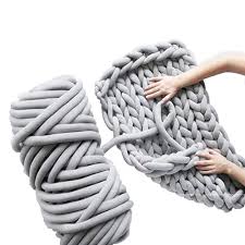 Why not knit up your very own chunky knit blanket? Chunky Yarn 65 Yards Giant Yarn Giant Wool Yarn Super Soft Washable Arm Yarn Super Chunky Extreme Bulky For Arm Knitting Diy Throw Sofa Bed Blanket Pillow Pet Bed And Bed Fence