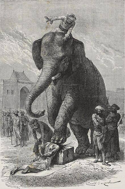 Execution by elephant,1871 : r/IndianHistory