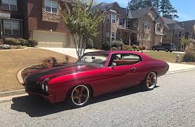 Black Matte Black 1970 Chevelle Ss 70 Chevelle Becausess Burgundy Matte Black With Gold Wheels Painted Bumpers Atlanta Ironman Pro Touring Cars Classic Car Insurance Chevelle