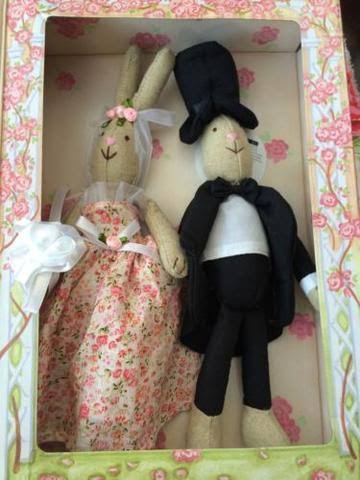 Fab Rabbit/Bunny Bride And Bride Groom Soft Toy Box Set Woodland Wedding | #540132860