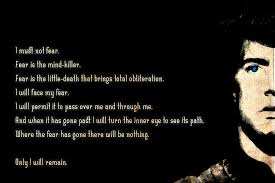 I Will Not Fear Fear Is The Mind Killer Pin On Quotes