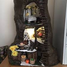 made to order mouse house fully furnished tree stump house etsy ハンドメイド ドールハウス ギフトカード