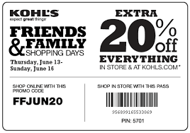 Print A Kohl S Coupon To Get 20 Off This Coupon Is Valid June 13 16 2013 Kohls Coupons Free Printable Coupons Printable Coupons