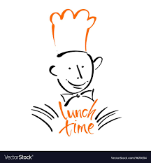 Chef Cook With Handwritten Lettering Lunch Time Hand Drawing Chef Cook Handmade Text Lunch Timeconcept Logo Design For Logo Design Lunch Time How To Draw Hands