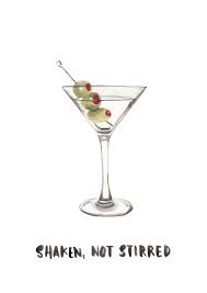 Cibo Illustrazione James Bond Martini Agitato Non Mescolato Stampa Acquerello Illustrazione Food Illustrations Martini Watercolor Illustration