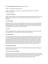 Bagaimana mengetahui ciri dari perusahaan jasa? 20 Ciri Wanita Idaman Setiap Lelaki