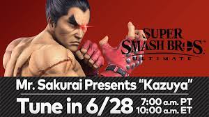 Sakurai presents kazuya presentation detailing the character on june 28 at 7:00 am pt / 10:00 am et. Nz0lndnafhtytm