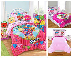 Shopkins Kids 5 Piece Bed In A Bag Full Size Bedding Set Reversible Comforter Microfiber Sheets Pillow Ca Shopkins Bedding Shopkins Room Kids Bedding Sets