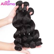 Alitomo Peruvian Loose Wave Hair Bundles Non Remy Human Hair Weave Extensions Natual Color 8 26 Inch Hair Extensions