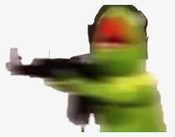 Kermit With A Gun Kermit The Frog Meme Gun Hd Png Download Kindpng