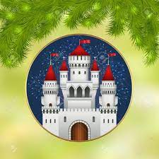Maybe you would like to learn more about one of these? Christmas Card With White Castle Fireworks And Branches Of A Christmas Tree Christmas Illustration With Celebratory Elements White Medieval Castle With A Red Roof And Red Flags On The Spiers Royalty Free