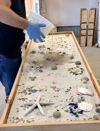 2x4 outdoor end table from girl, just diy! 35 Beautiful Epoxy Table Top Ideas You Ll Love Homenthusiastic Diy Resin Crafts Epoxy Table Top Resin Diy