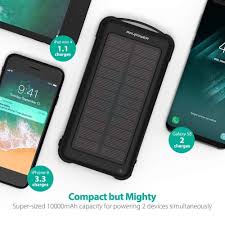 Solar Charger Ravpower 10000mah Outdoor Battery Pack With Ismart 2 0 And Dual Input Solar And Outlet Shockproof S Solar Charger Galaxy Portable Battery Pack